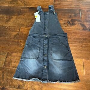 Boden Girls Jumper Jean Dress Black Denim Stretch NEW 9-10Y Skirtall Overall